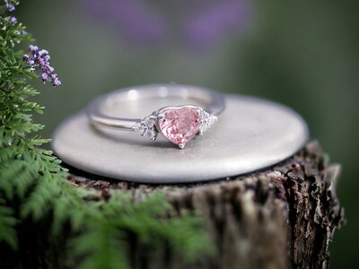 Cremation Ring for Ashes • The “Tracy” Ring • Heart Cremation Ring for Ashes - image1